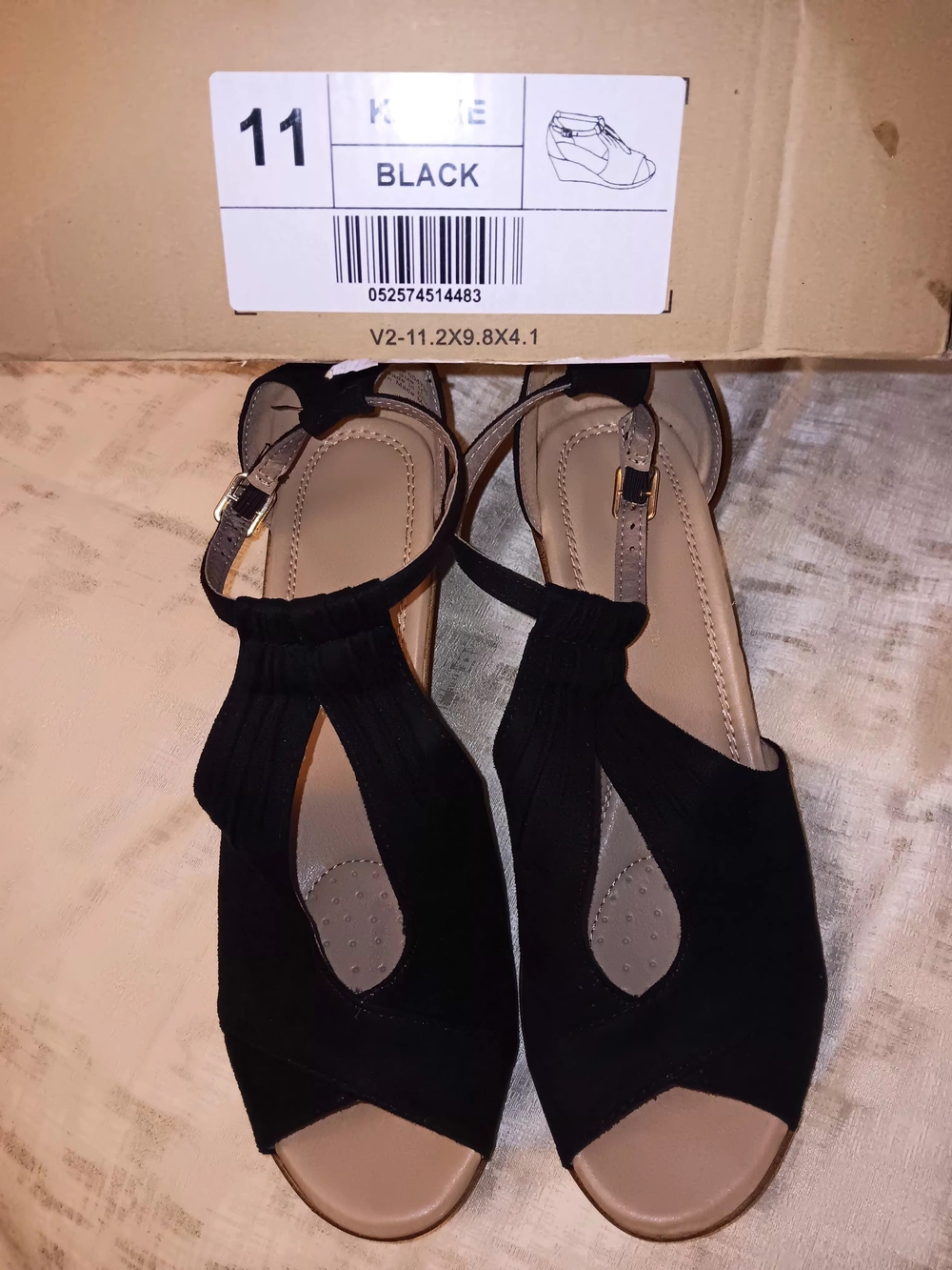 Journee Collection Black Open-Toe Slingback Comfort Sandals - Picture 4 of 4